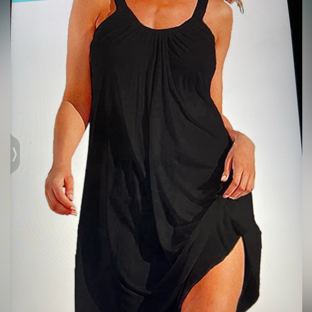 NWT Bluetime Sleeveless Tunic Swim Cover Up Summer Halter Dress Size L